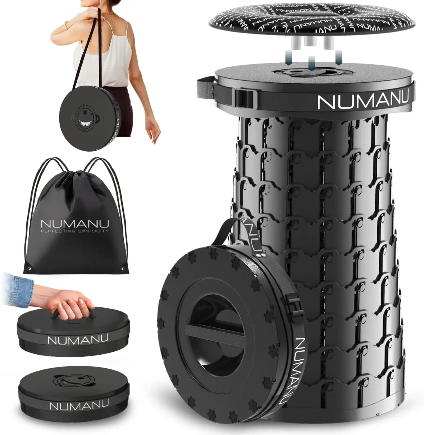 2025 Upgraded XXL Collapsible Stool with Cushion & Bag, 1000lbs Max Weight, Portable Telescoping Folding Seat
2025 Upgraded XXL Collapsible Stool with Cushion & Bag, 1000lbs Max Weight, Portable Telescoping Folding Seat