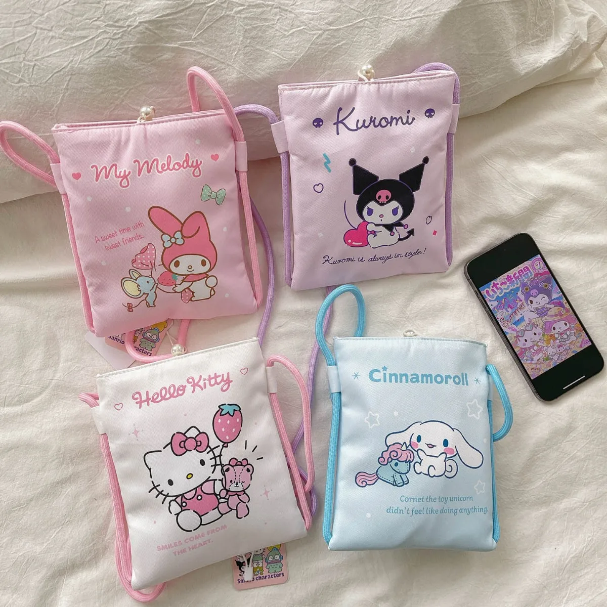 Kawaii Kuromi My Melody Hello Kitty Cartoon Crossbody Mobile Phone Bag Anime Sanrio Girly Heart Cute Crossbody Bag Lipstick Bag
Kawaii Kuromi My Melody Hello Kitty Cartoon Crossbody Mobile Phone Bag Anime Sanrio Girly Heart Cute Crossbody Bag Lipstick Bag