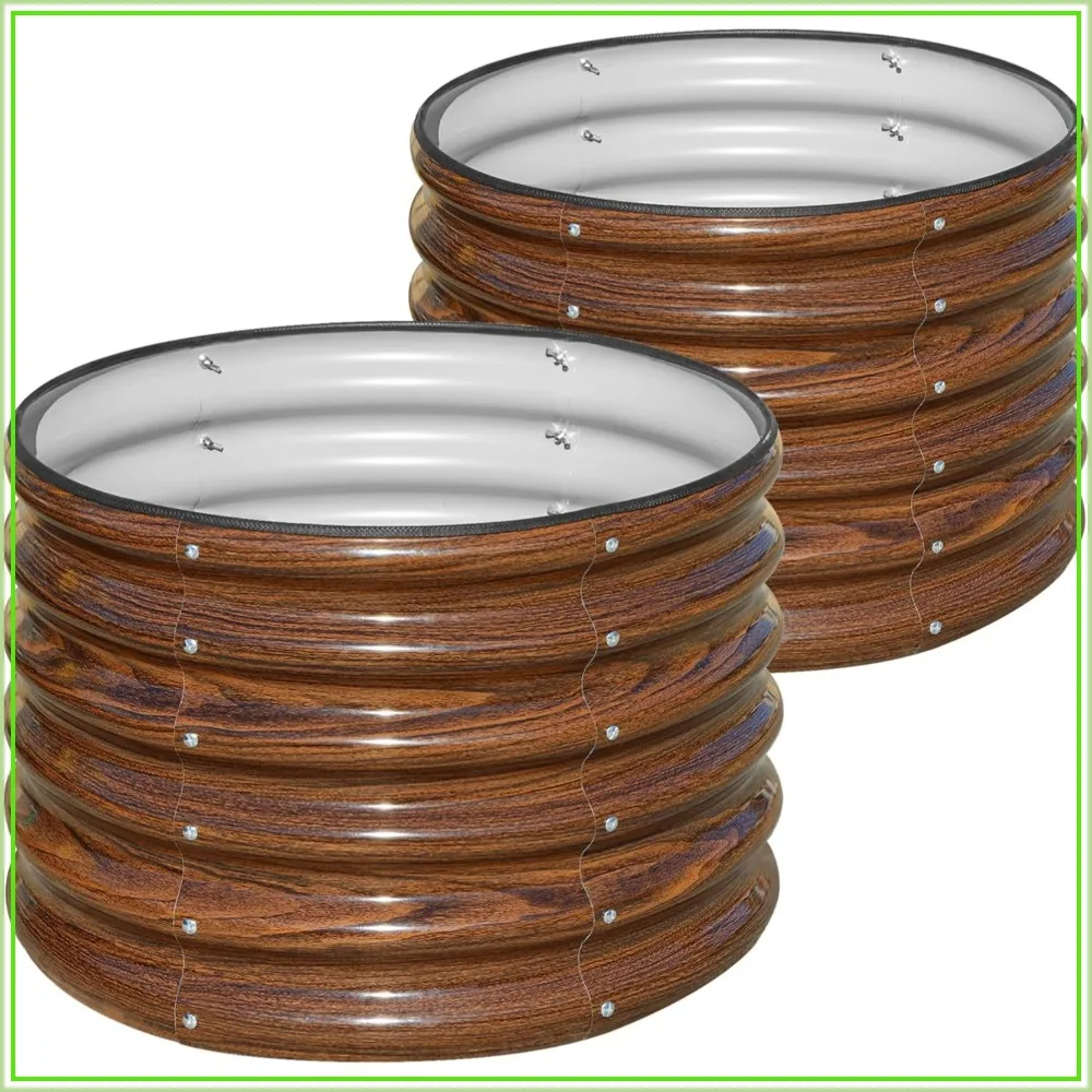 Raised Garden Bed 2 Pack 2x2x1.5ft Round Galvanized Outdoor Planter Box 17" Tall Deep Metal Bed Kit for Vegetables Fruits Flowers
Raised Garden Bed 2 Pack 2x2x1.5ft Round Galvanized Outdoor Planter Box 17" Tall Deep Metal Bed Kit for Vegetables Fruits Flowers