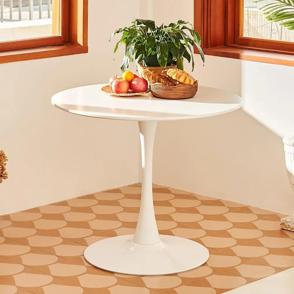 31.5 Round Dining Table for 2-4 People, 0.9 Thick MDF Top, Metal Pedestal Base, Suitable for Indoor and Outdoor Use, White
31.5 Round Dining Table for 2-4 People, 0.9 Thick MDF Top, Metal Pedestal Base, Suitable for Indoor and Outdoor Use, White