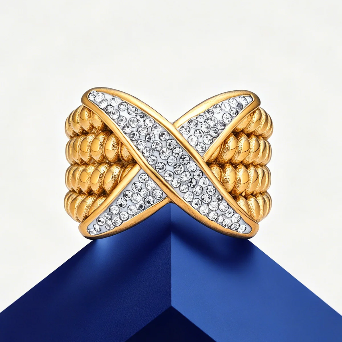 Stainless Steel Chunky X-Shape Zircon Ring for Women 18K Gold Plated Hypoallergenic Statement INS Style Jewelry Gift Daily Wear
Stainless Steel Chunky X-Shape Zircon Ring for Women 18K Gold Plated Hypoallergenic Statement INS Style Jewelry Gift Daily Wear