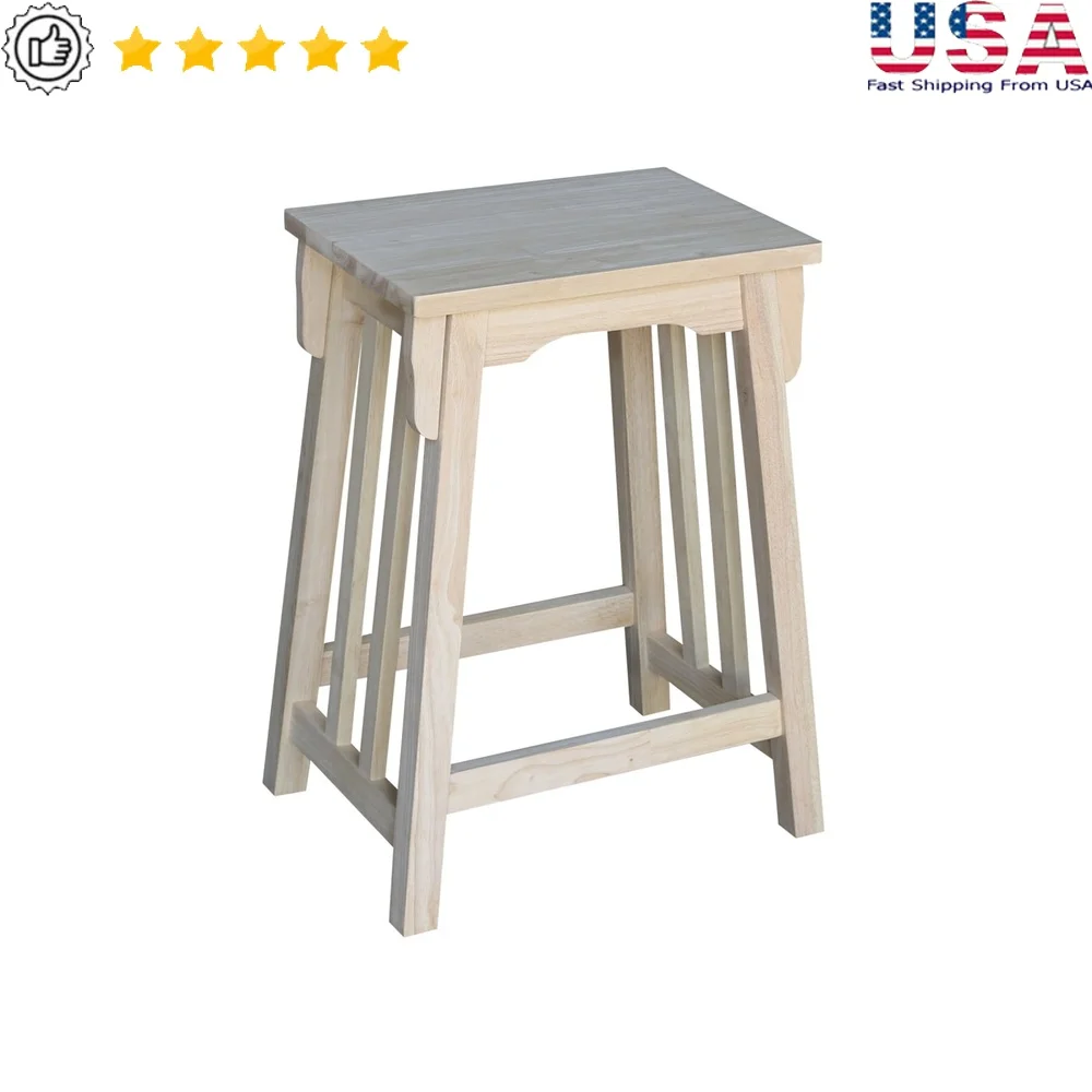 Unfinished Solid Wood Counter Height Stool 24 Inch Tall Armless Barstool Kitchen Dining Room or Lounge
Unfinished Solid Wood Counter Height Stool 24 Inch Tall Armless Barstool Kitchen Dining Room or Lounge
