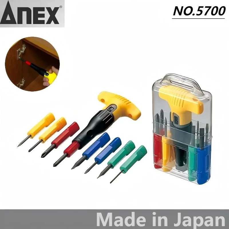 Многофункциональный набор отверток ANEX 5700/5800/6880 с ящиком для инструментов, Т-образной трещоткой и сменными насадками, японский ручной инструмент
Многофункциональный набор отверток ANEX 5700/5800/6880 с ящиком для инструментов, Т-образной трещоткой и сменными насадками, японский ручной инструмент