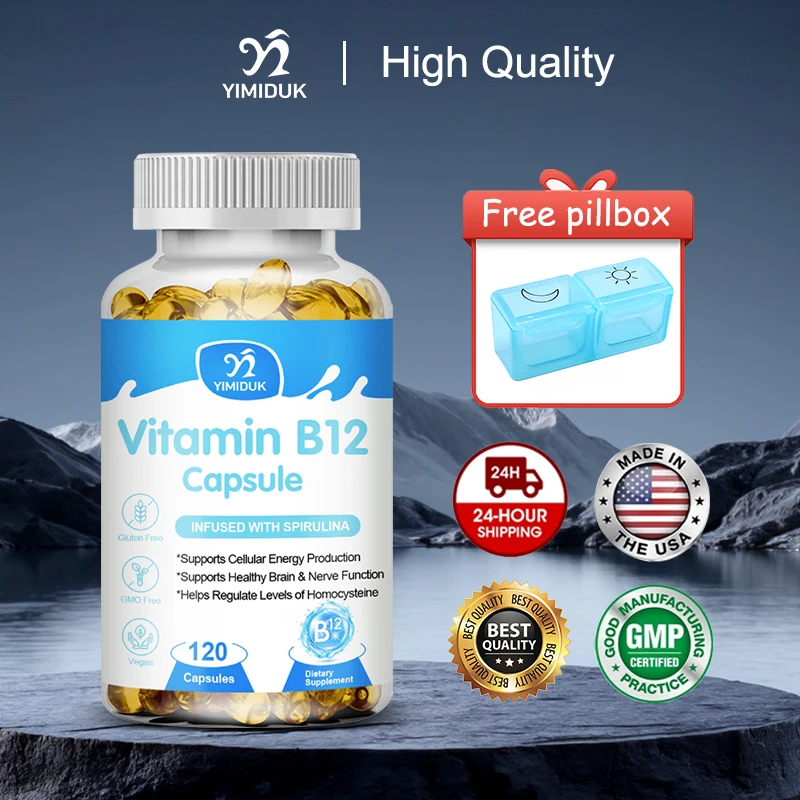 Pure Vitamin B12 Capsules, with Organic Spirulina, for Energy Metabolism, Healthy Brain & Nerve Function, Healthy Mood, Non-Gmo
Pure Vitamin B12 Capsules, with Organic Spirulina, for Energy Metabolism, Healthy Brain & Nerve Function, Healthy Mood, Non-Gmo