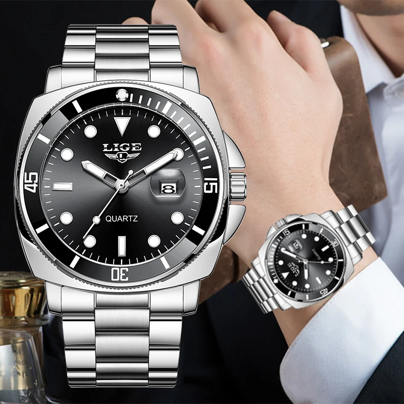 LIGE Top Brand Luxury Quartz Man Watch Fashion Date Stainless Casual Sport Waterproof Luminous Rotating Dial Watches for Men New
LIGE Top Brand Luxury Quartz Man Watch Fashion Date Stainless Casual Sport Waterproof Luminous Rotating Dial Watches for Men New