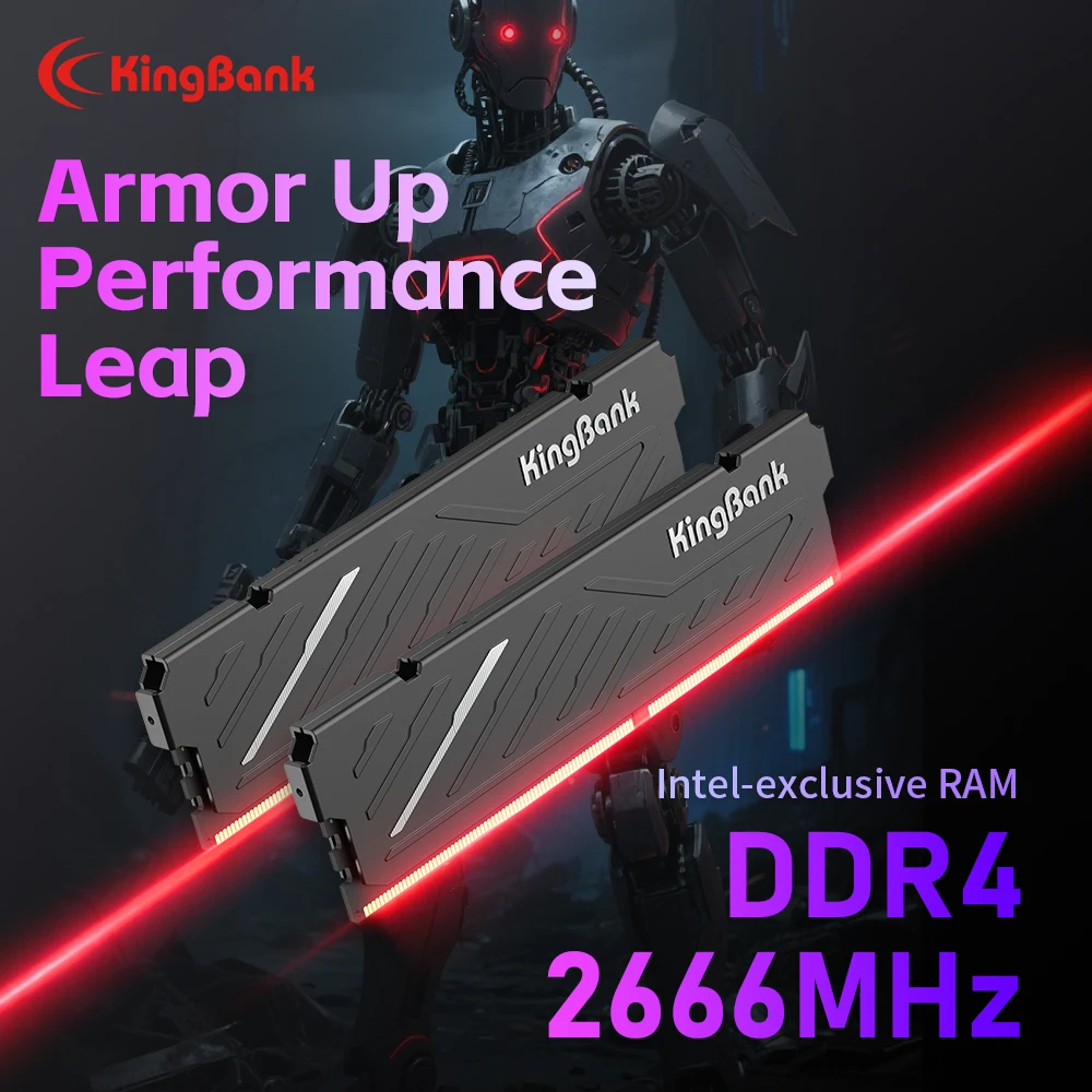 KingBank KJIB DDR4 RAM 8GB 16GB 2666MHz Desktop Computer Memory with Heatsink for Intel Gaming Desktop Memory Black
KingBank KJIB DDR4 RAM 8GB 16GB 2666MHz Desktop Computer Memory with Heatsink for Intel Gaming Desktop Memory Black