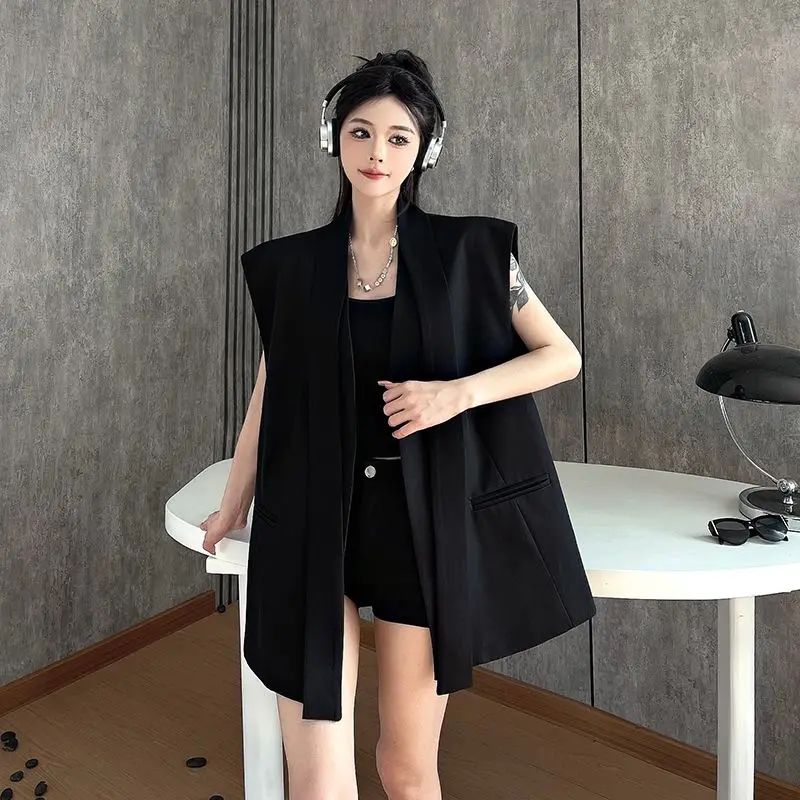 Summer Simple Vest Jackets Women's Clothing Sleeveless Temperament Waistcoats Ropa Mujer Solid Color Loose Fashion Tanks Tops
Summer Simple Vest Jackets Women's Clothing Sleeveless Temperament Waistcoats Ropa Mujer Solid Color Loose Fashion Tanks Tops