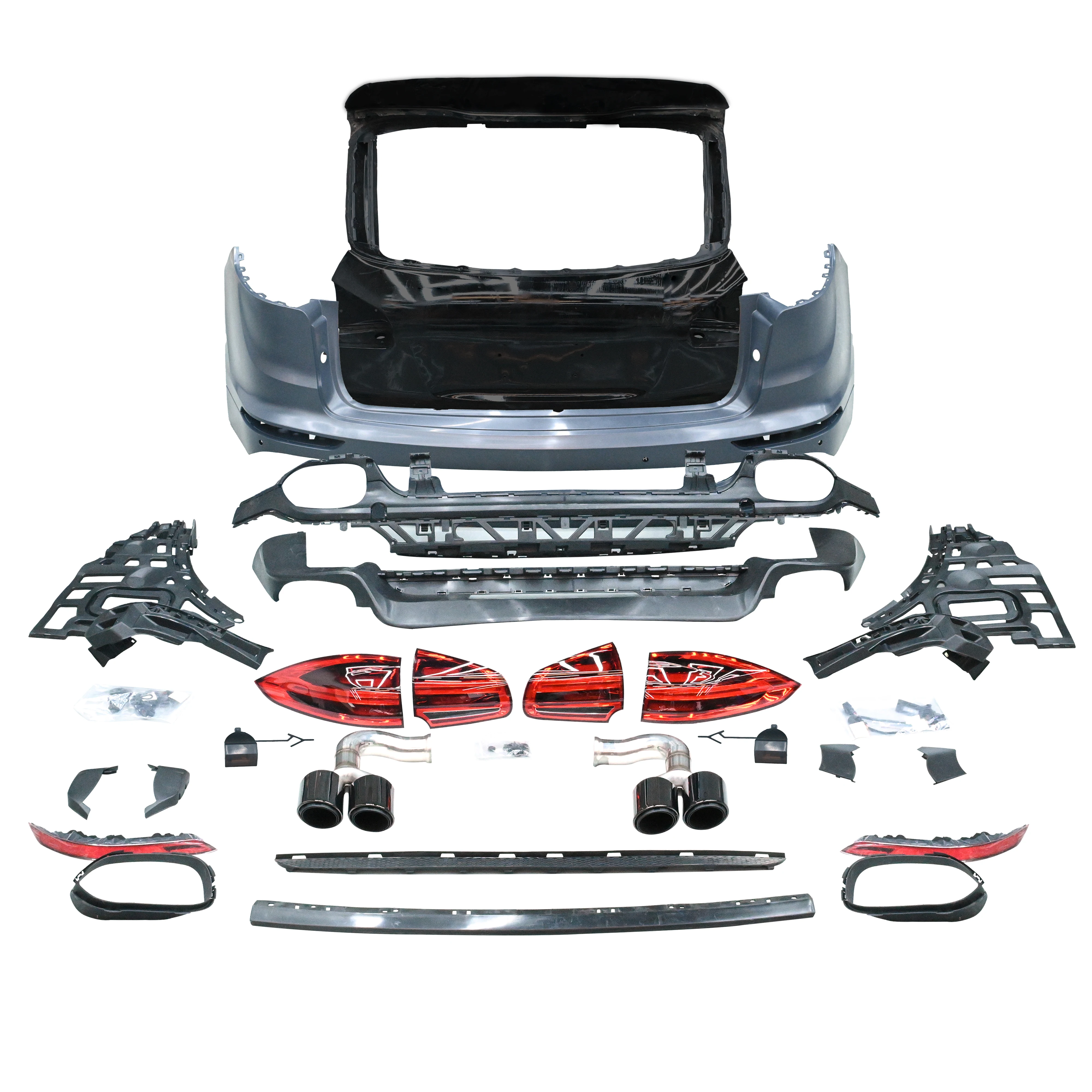 MSY for Porsche Cayenne 958 2011-2017 Upgrade 958.2 Rear Bumper Rear Door Reargate Taillights Exhausts Tips Auto Parts GTS Style
MSY for Porsche Cayenne 958 2011-2017 Upgrade 958.2 Rear Bumper Rear Door Reargate Taillights Exhausts Tips Auto Parts GTS Style