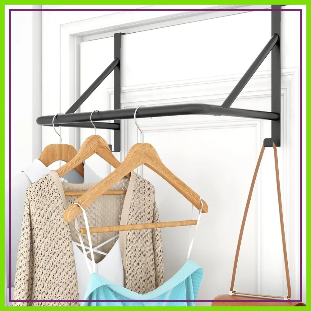 Over Door Clothes Hanger Rod, Metal Coat Rack for Laundry, Bedroom, Washroom, Fits Doors Up to 1.97", Black
Over Door Clothes Hanger Rod, Metal Coat Rack for Laundry, Bedroom, Washroom, Fits Doors Up to 1.97", Black