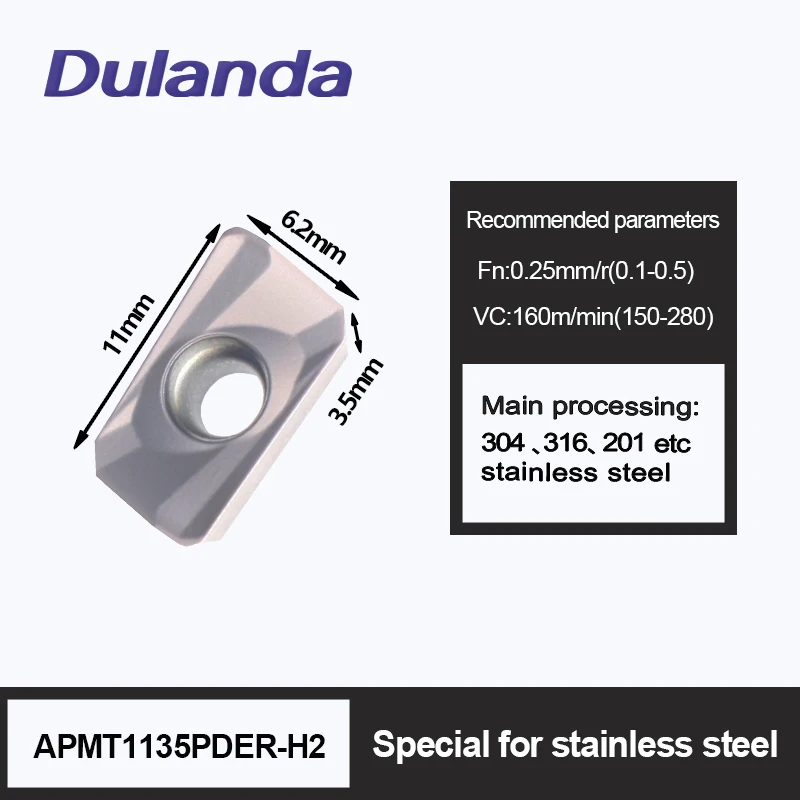 Sharp Cutting Tools APMT1135PDER-H2 1020 for Hard Steel Milling Processing Stainless Steel CNC Lathe Indexable Blade
Sharp Cutting Tools APMT1135PDER-H2 1020 for Hard Steel Milling Processing Stainless Steel CNC Lathe Indexable Blade