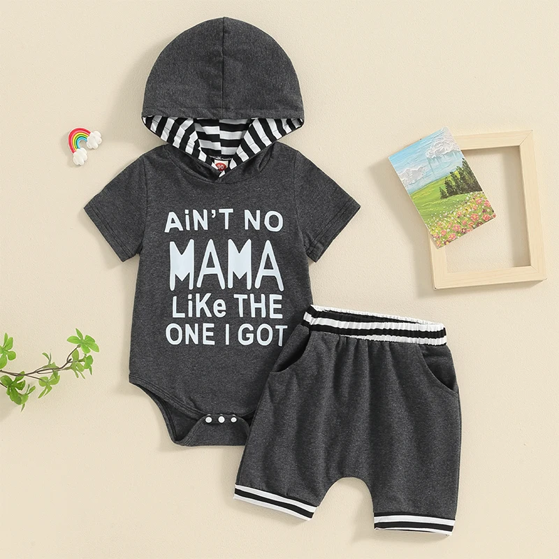 Baby Boys Summer Shorts Sets Short Sleeve Letter Print Hooded Romper and Casual Shorts Sets
Baby Boys Summer Shorts Sets Short Sleeve Letter Print Hooded Romper and Casual Shorts Sets