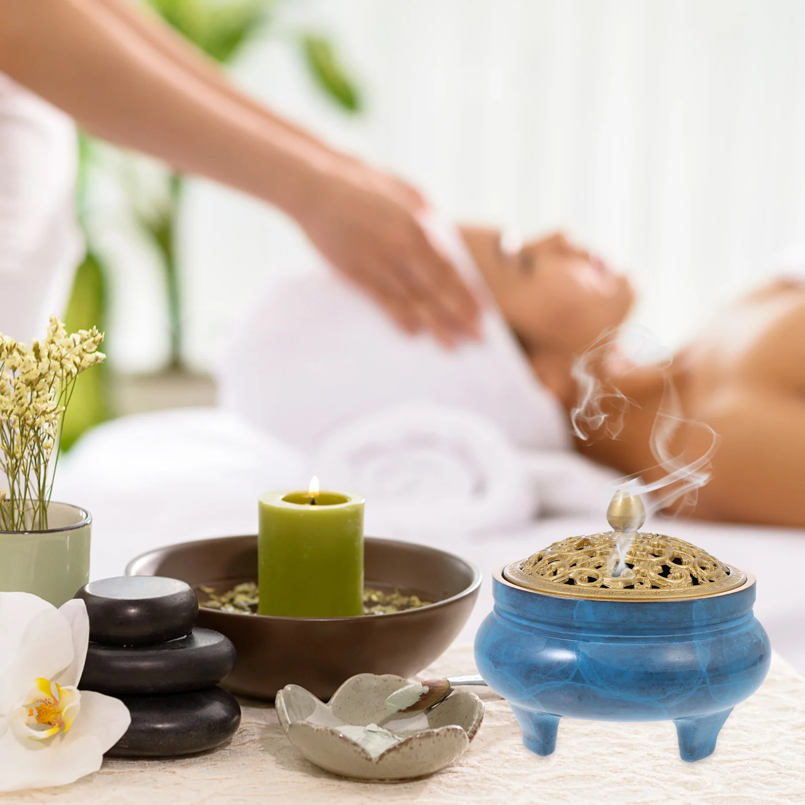 1pc Fantasy Blue Incense Burner Brass Aroma Burner Censer Decor Desktop Ornament Elegant Compact Furnace For Bedroom Living
1pc Fantasy Blue Incense Burner Brass Aroma Burner Censer Decor Desktop Ornament Elegant Compact Furnace For Bedroom Living