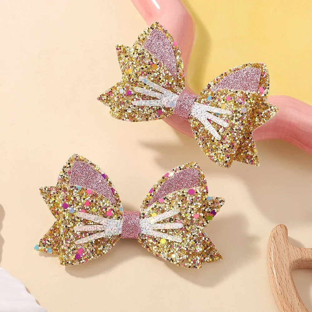 Rainbow Bows 2Pcs Cat Hair Bows Hairclip for Girls Sequin Headclips Headwear Animals Bowknot Hairgripes Kids Hair Accessoreis
Rainbow Bows 2Pcs Cat Hair Bows Hairclip for Girls Sequin Headclips Headwear Animals Bowknot Hairgripes Kids Hair Accessoreis