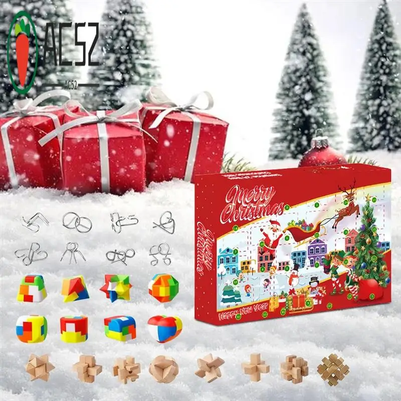 AC52-Advent Calendar 2024 с пластиковой металлической и деревянной головоломкой, семейные игры для мозга, рождественский подарок для ребенка
AC52-Advent Calendar 2024 с пластиковой металлической и деревянной головоломкой, семейные игры для мозга, рождественский подарок для ребенка