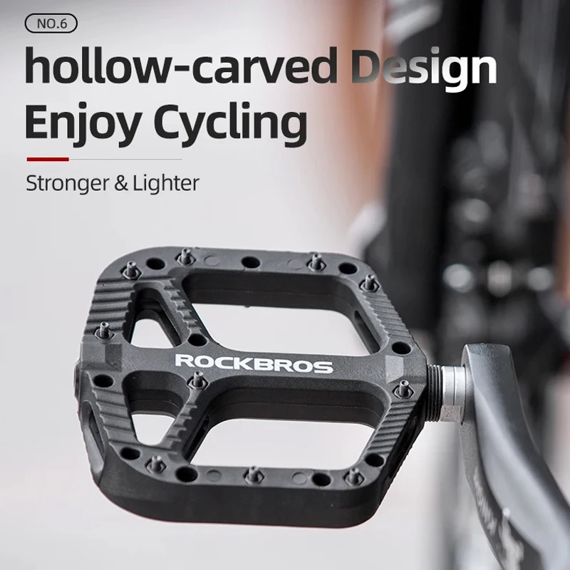 Mountain Bike Pedals Nylon Composite Bearing 9/16" MTB Bicycle Pedals with Wide Flat Platform
Mountain Bike Pedals Nylon Composite Bearing 9/16" MTB Bicycle Pedals with Wide Flat Platform