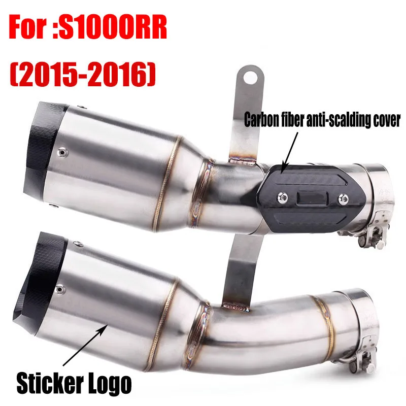 Motorcycle Exhaust System Modify Escape Moto Middle Link Pipe Muffler Slip on Carbon Fiber heat shield For S1000RR 2015 2016
Motorcycle Exhaust System Modify Escape Moto Middle Link Pipe Muffler Slip on Carbon Fiber heat shield For S1000RR 2015 2016