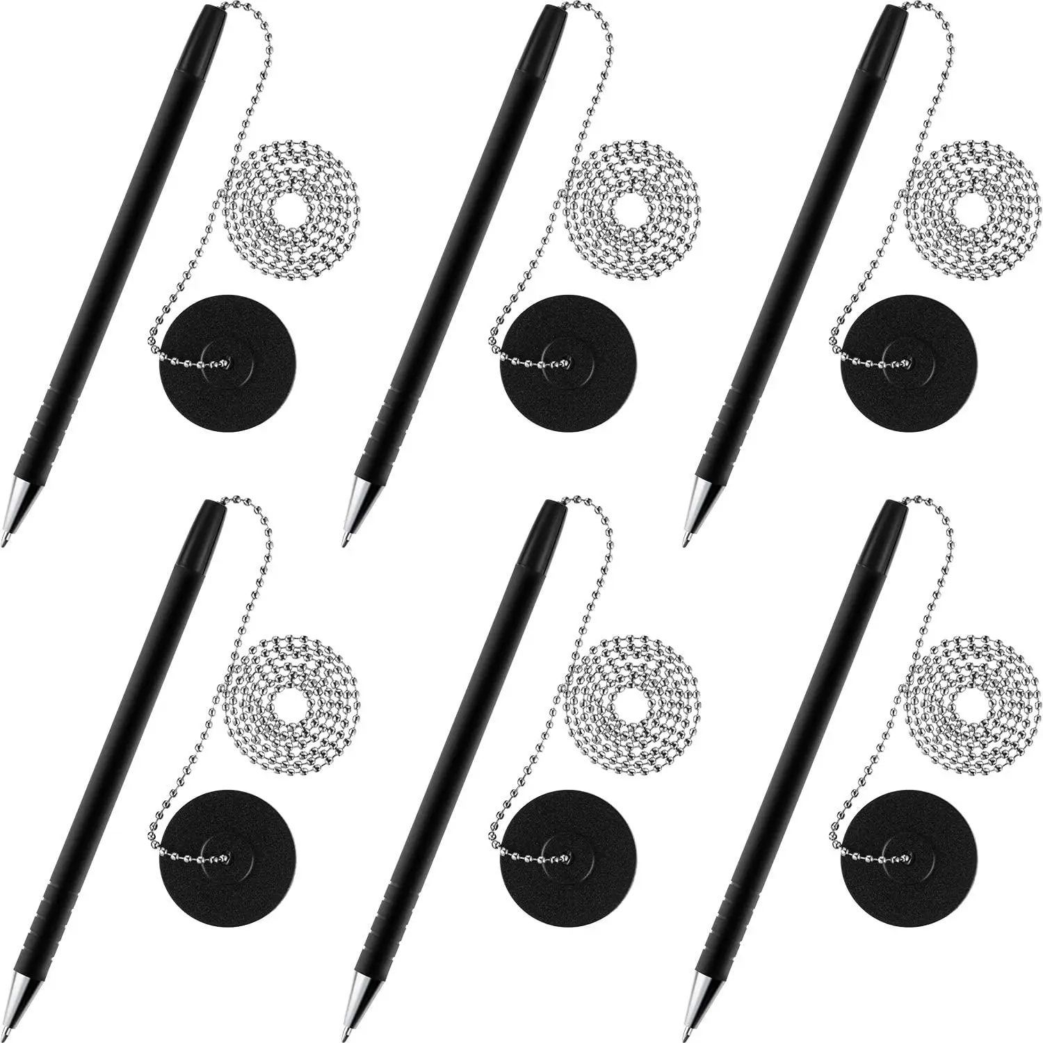 6 Secure Pens with Adhesive Chain & Holder for Office Bank Hotel, Black Ink
6 Secure Pens with Adhesive Chain & Holder for Office Bank Hotel, Black Ink