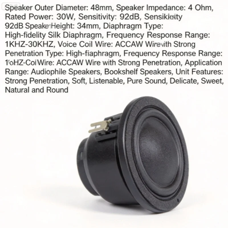 1pcs/lot 28 core silk film tweeter top speaker speaker speaker, audiophile HIFI 4 Euro 30W 1.5-inch tweeter
1pcs/lot 28 core silk film tweeter top speaker speaker speaker, audiophile HIFI 4 Euro 30W 1.5-inch tweeter