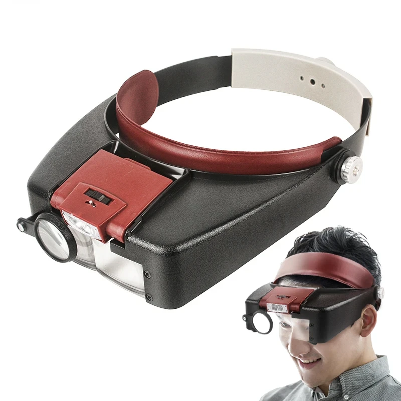 10X Headband Magnifier Glasses Helmet Style Loupe Lens Lights Loupe Microscope Repairing Watch Jewelry Reading
10X Headband Magnifier Glasses Helmet Style Loupe Lens Lights Loupe Microscope Repairing Watch Jewelry Reading