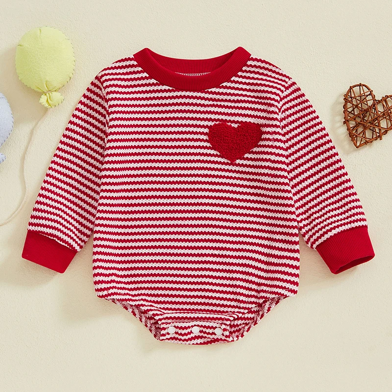 Tregren 0-18M Newborn Baby Boys Girls Romper Long Sleeve Crew Neck Heart Stripes Bodysuit Valentines Day Infant Jumpsuit Clothes
Tregren 0-18M Newborn Baby Boys Girls Romper Long Sleeve Crew Neck Heart Stripes Bodysuit Valentines Day Infant Jumpsuit Clothes