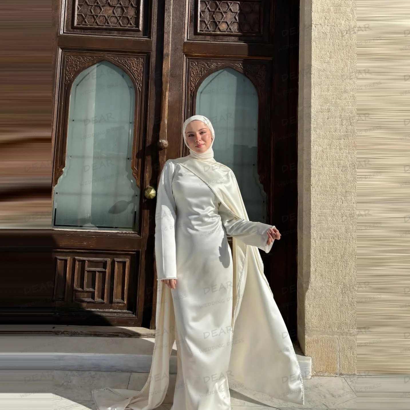 Simple Mermaid Wedding Dresses Women Formal Satin Shawl Bridal Gowns Long Sleeve High Neck Elegant Vestidos De Novia Customized
Simple Mermaid Wedding Dresses Women Formal Satin Shawl Bridal Gowns Long Sleeve High Neck Elegant Vestidos De Novia Customized