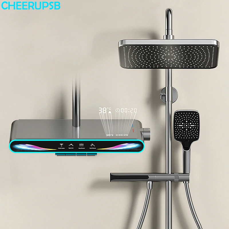 Hot Cold Shower Mixer Faucet Bathroom LED Digital Thermostatic Shower System Bathtub Wall Mount SPA Rainfall Modern Shower Set
Hot Cold Shower Mixer Faucet Bathroom LED Digital Thermostatic Shower System Bathtub Wall Mount SPA Rainfall Modern Shower Set