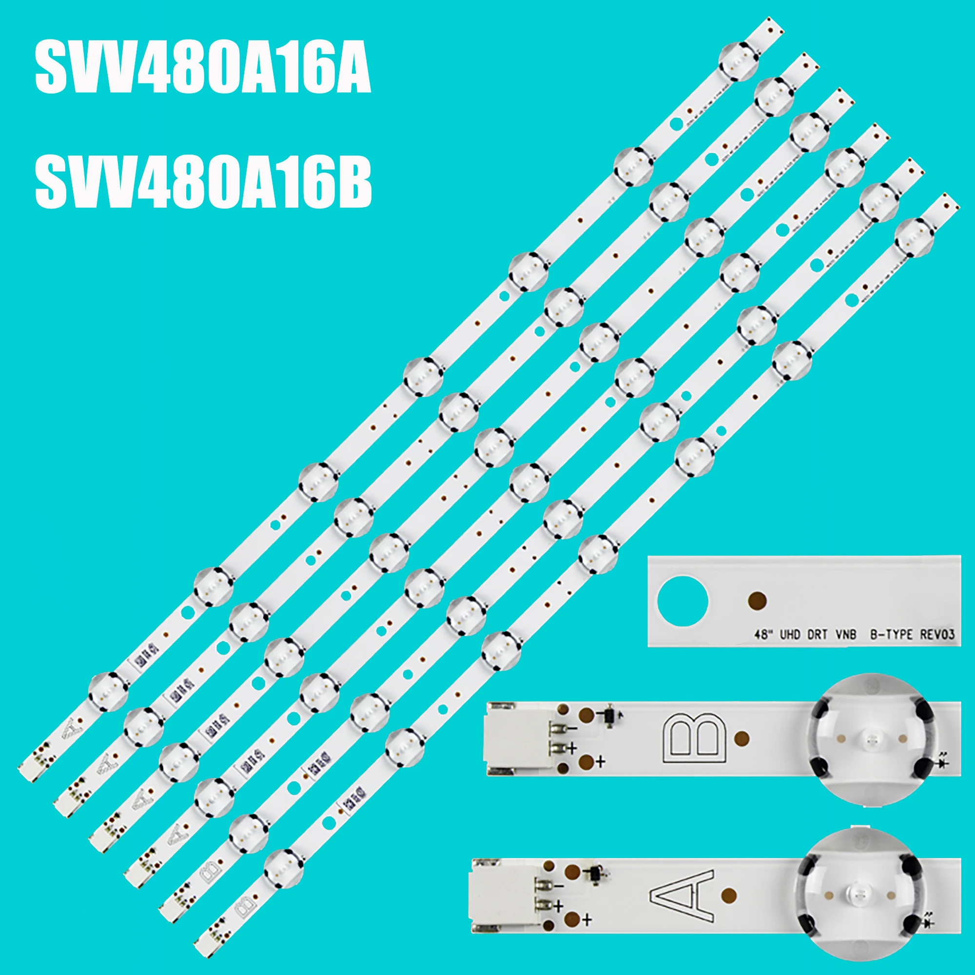 6pcs LED Backlight Bar For Hitachi 48HK6T64 48HK6T74 48HB6T72U 48HK6T74U VESTEL 48" UHD DRT VNB A B-Type VES480QNDS-2D-N1 N11
6pcs LED Backlight Bar For Hitachi 48HK6T64 48HK6T74 48HB6T72U 48HK6T74U VESTEL 48" UHD DRT VNB A B-Type VES480QNDS-2D-N1 N11