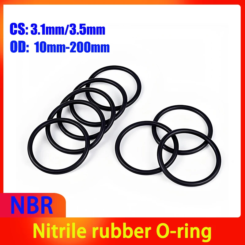 NBR CS 3.1mm/3.5mm Black Nitrile Rubber O-ring Oil Seal Sealing Ring Temperature Resistance Resistant Gasket OD 10mm-200mm
NBR CS 3.1mm/3.5mm Black Nitrile Rubber O-ring Oil Seal Sealing Ring Temperature Resistance Resistant Gasket OD 10mm-200mm