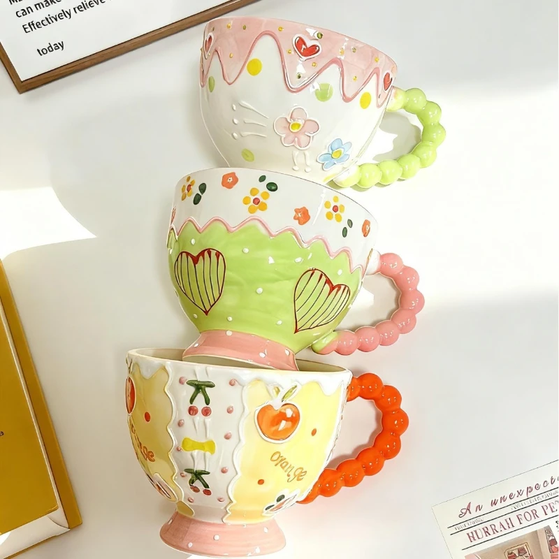 Hand Drawn Relief Cartoon Ceramic Mug, Cute Breakfast Oat Milk Cups, Large Capacity Couple Tea Cup, Birthday Gift Coffee Mugs
Hand Drawn Relief Cartoon Ceramic Mug, Cute Breakfast Oat Milk Cups, Large Capacity Couple Tea Cup, Birthday Gift Coffee Mugs