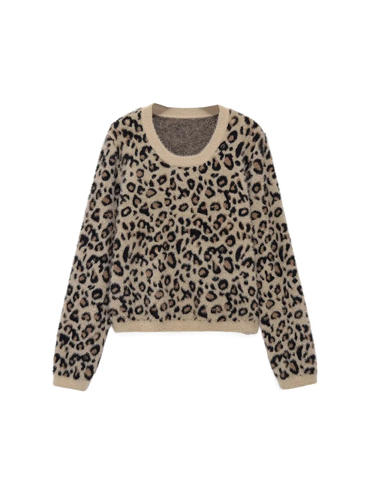 Новый женский модный универсальный элегантный вязаный свитер с круглым вырезом и леопардовым принтом в европейском стиле из искусственного меха с эффектом животного
Новый женский модный универсальный элегантный вязаный свитер с круглым вырезом и леопардовым принтом в европейском стиле из искусственного меха с эффектом животного