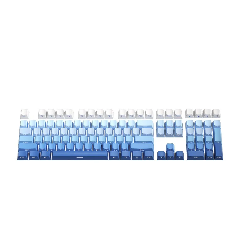 PBT original factory gradual change color fog blue mechanical keyboard keycap hot sublimation front side engraved light simple
PBT original factory gradual change color fog blue mechanical keyboard keycap hot sublimation front side engraved light simple