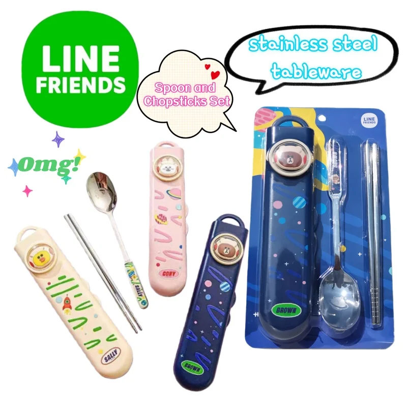 Line friends Brown Cony Sally High-value Creative Spoon Chopsticks Set Student Stainless Steel Cartoon Portable Tableware Box
Line friends Brown Cony Sally High-value Creative Spoon Chopsticks Set Student Stainless Steel Cartoon Portable Tableware Box