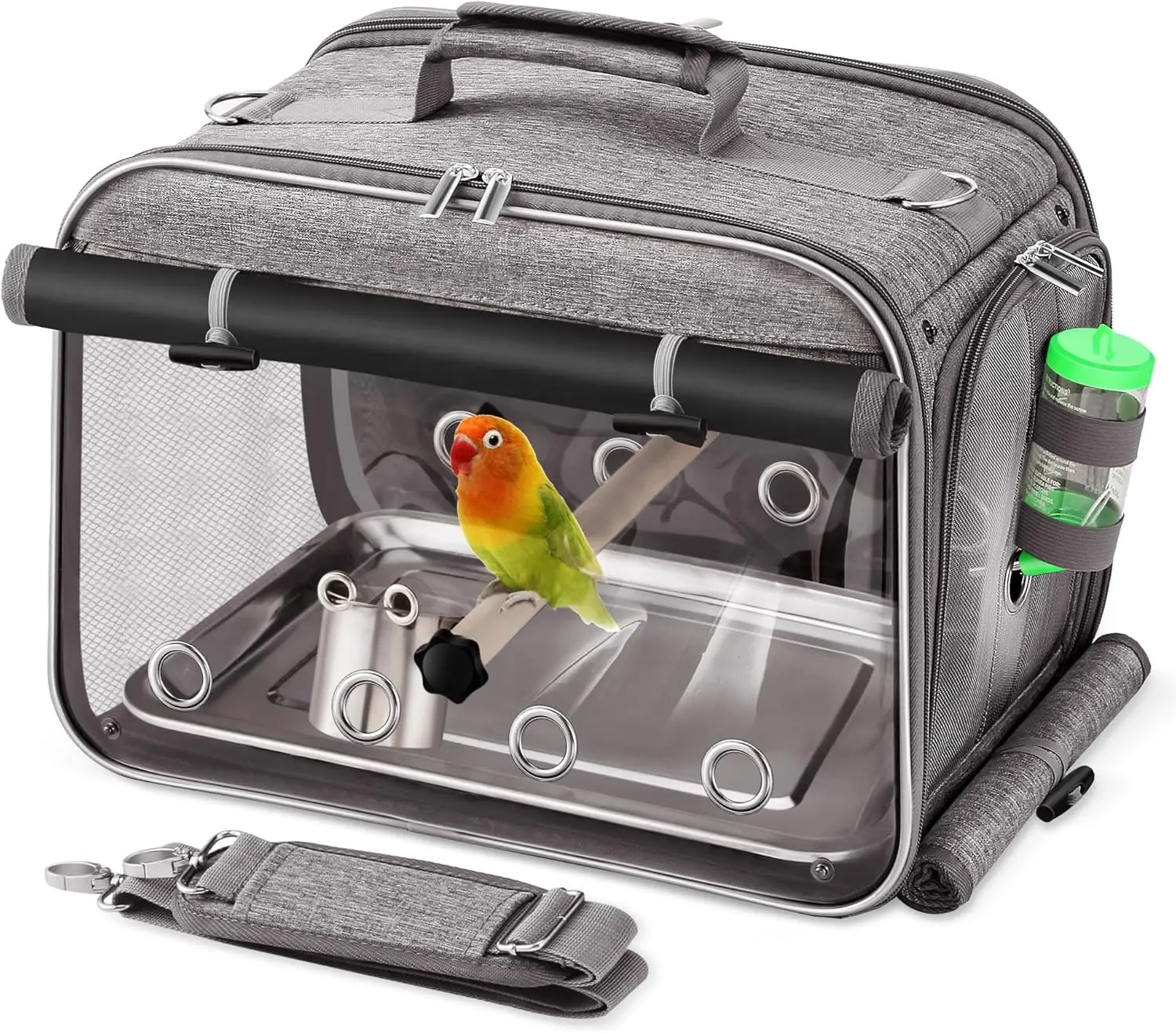 Bird Carrier Airline Approved, Travel Bird Cage with Indestructible Stainless Steel Mesh, Bird Travel Carrier Lightweight and Po
Bird Carrier Airline Approved, Travel Bird Cage with Indestructible Stainless Steel Mesh, Bird Travel Carrier Lightweight and Po