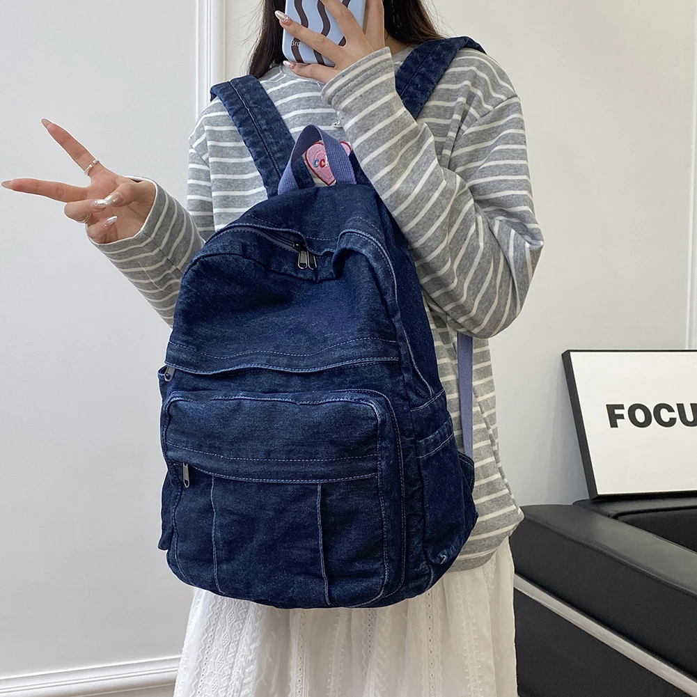 Женский винтажный рюкзак большой вместимости, джинсовая сумка через плечо, регулируемый ремень, школьный рюкзак, женский повседневный рюкзак
Женский винтажный рюкзак большой вместимости, джинсовая сумка через плечо, регулируемый ремень, школьный рюкзак, женский повседневный рюкзак