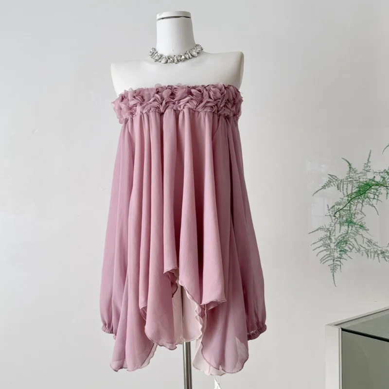 Women Sweet Three-dimensional Flower Shoulder Pink Chiffon Shirt Holiday Style Long Sleeve Romantic Beach Loose French Blouse
Women Sweet Three-dimensional Flower Shoulder Pink Chiffon Shirt Holiday Style Long Sleeve Romantic Beach Loose French Blouse