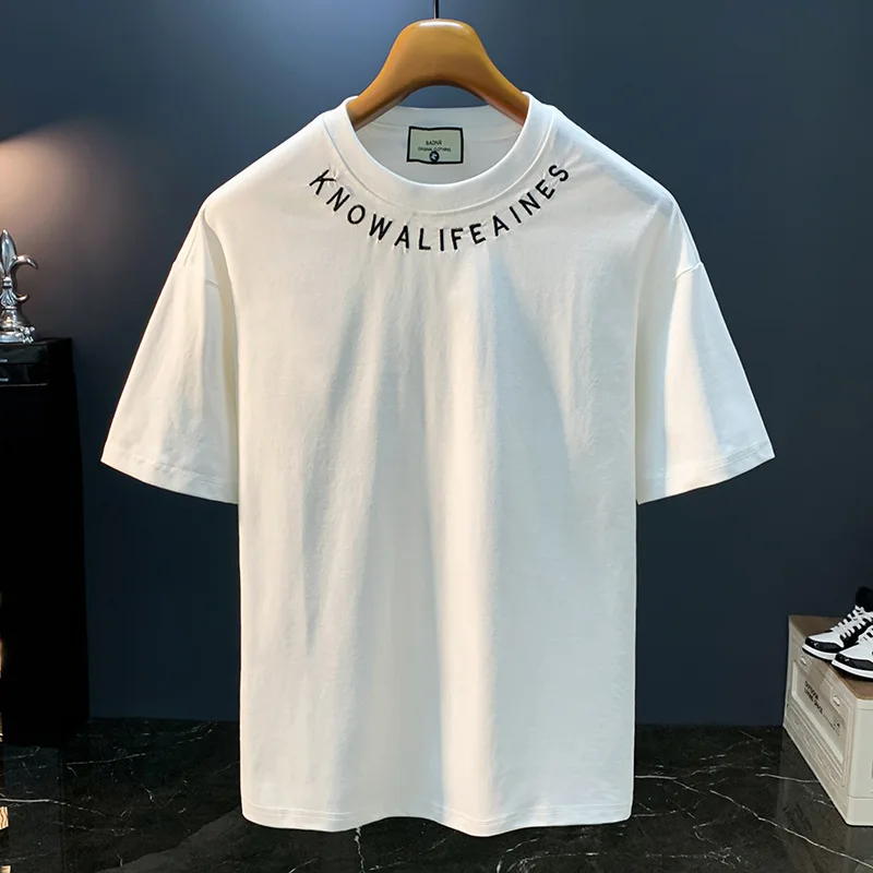 Street short sleeved t-shirt men's summer trend embroiled print design fashionable loose casual top
Street short sleeved t-shirt men's summer trend embroiled print design fashionable loose casual top