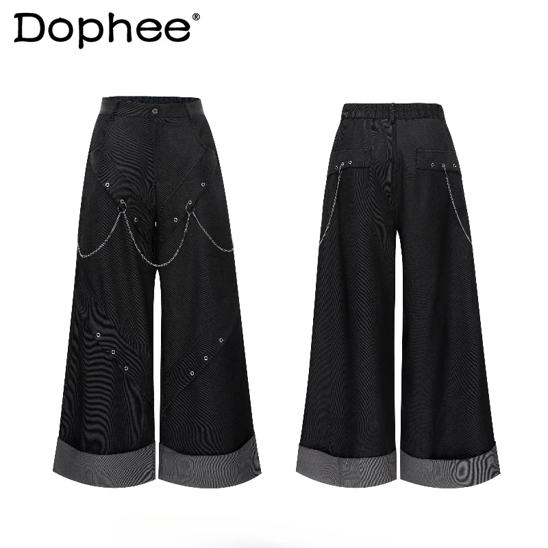 Men's 2025 Summer New Fashion Detachable Chain Irregular Design Trousers Loose Straight Wide-leg Pants Male Very Cool Trousers
Men's 2025 Summer New Fashion Detachable Chain Irregular Design Trousers Loose Straight Wide-leg Pants Male Very Cool Trousers