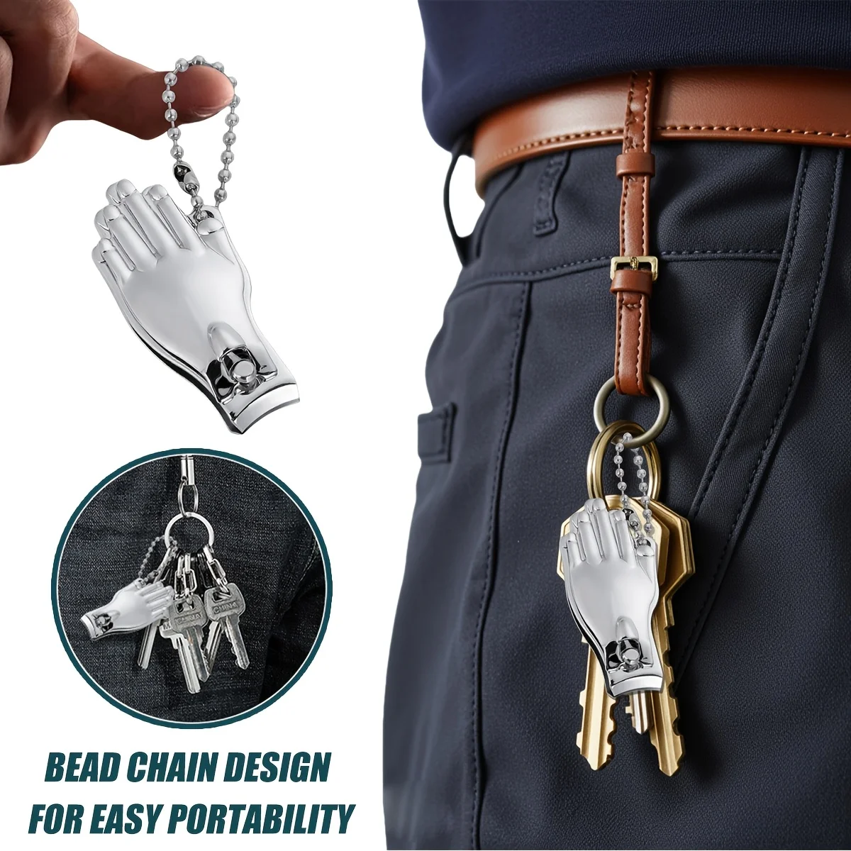 2pcs stainless steel creative nail clippers with built-in nail file, equipped with a chain for easy carrying and hanging storage
2pcs stainless steel creative nail clippers with built-in nail file, equipped with a chain for easy carrying and hanging storage