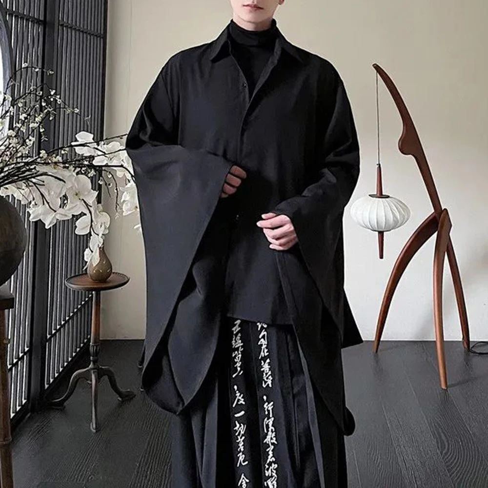 Mens Japanese Dark Style Irregular Casual Shirt Autumn Genderless Retro Solid Color Loose Bat Sleeve Long Sleeve Shirt Unisex
Mens Japanese Dark Style Irregular Casual Shirt Autumn Genderless Retro Solid Color Loose Bat Sleeve Long Sleeve Shirt Unisex
