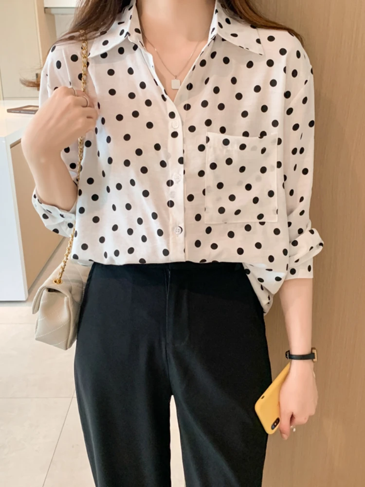 Polka Dot Blouse Women Chiffon Casual Shirts Basic Womens Tops Vintage Shirt 2022 Autumn Fashion Female Clothing Oversize Shirts
Polka Dot Blouse Women Chiffon Casual Shirts Basic Womens Tops Vintage Shirt 2022 Autumn Fashion Female Clothing Oversize Shirts