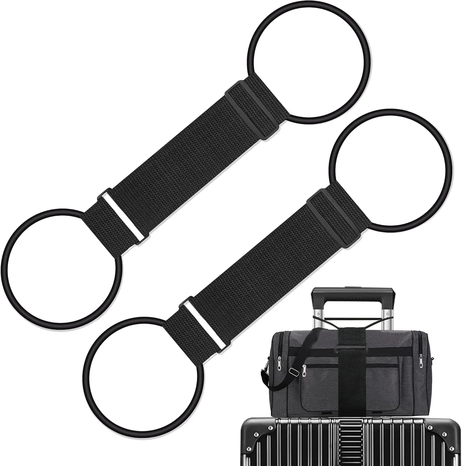 Luggage Straps 2 Pack Adjustable Bungee Belt for Travel Suitcase with Elastic Cord and Buckle
Luggage Straps 2 Pack Adjustable Bungee Belt for Travel Suitcase with Elastic Cord and Buckle