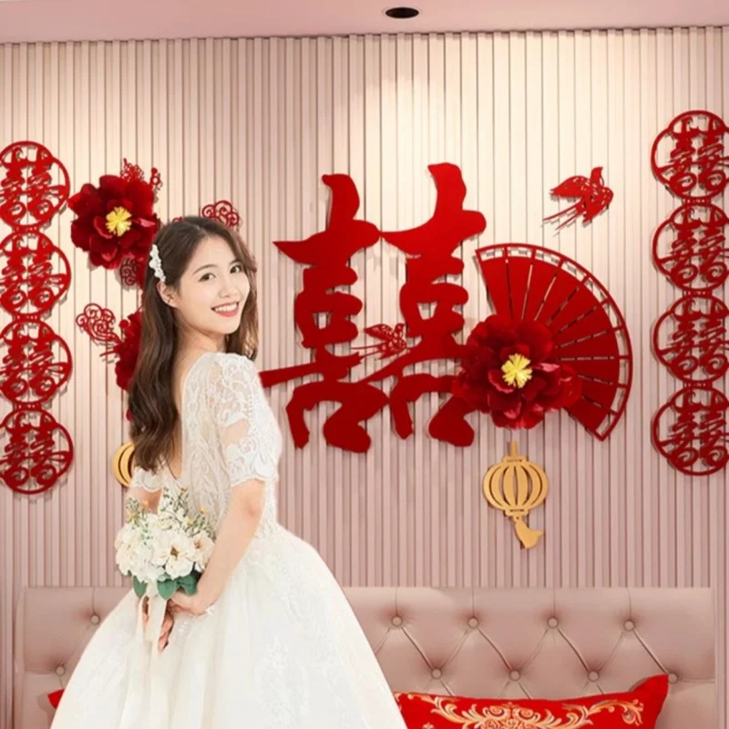Wedding Room Decoration Set: Festive Red Bunting Backdrop for Newlyweds—Bedroom & Living Room Decor by Xizi
Wedding Room Decoration Set: Festive Red Bunting Backdrop for Newlyweds—Bedroom & Living Room Decor by Xizi