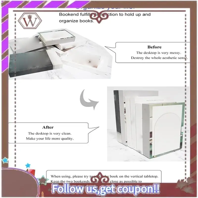 ABBG-6 Pcs Acrylic Bookends For Shelves, Clear Book Holder, Plastic Bookends For Heavy Books, Book Stopper Organizer
ABBG-6 Pcs Acrylic Bookends For Shelves, Clear Book Holder, Plastic Bookends For Heavy Books, Book Stopper Organizer