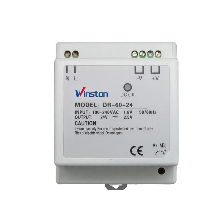 For CE ROHS Din Rail DR-60-24 2.5A 24V 60W AC DC Power Supply Single Output 2 Years Warranty
For CE ROHS Din Rail DR-60-24 2.5A 24V 60W AC DC Power Supply Single Output 2 Years Warranty