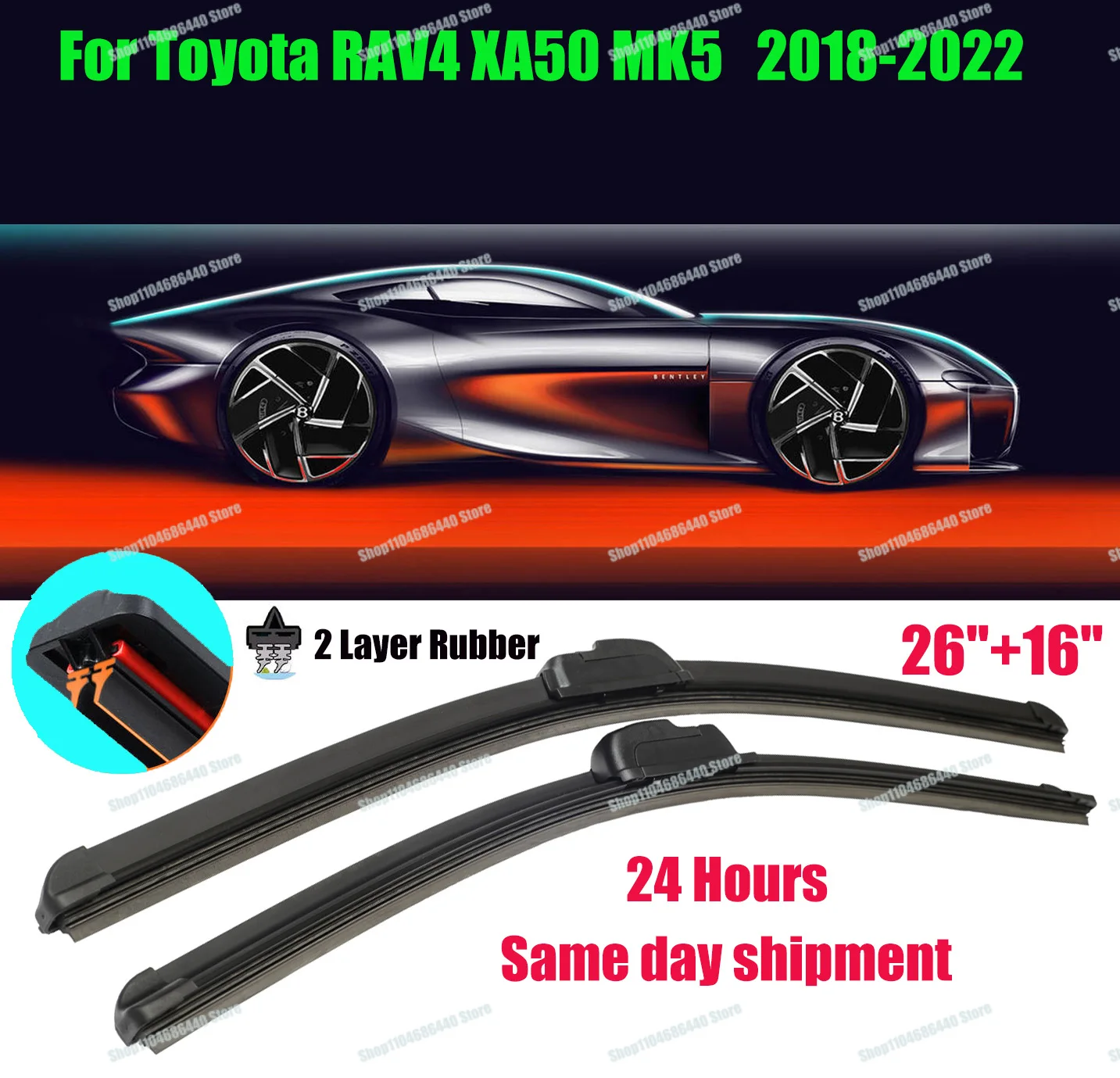 2PCS Car Wiper Blades for 2018-2022 Toyota RAV4 XA50 MK5 Front Windscreen Windshield Double Rubber Car Accessories 2021 2022
2PCS Car Wiper Blades for 2018-2022 Toyota RAV4 XA50 MK5 Front Windscreen Windshield Double Rubber Car Accessories 2021 2022