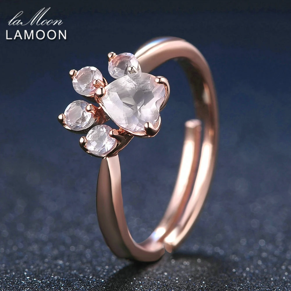 LAMOON Natural Pink Rose Quartz Ring For Women Romantic Elegant Bear Paw 925 Sterling Silver Rose Gold Plated Jewelry LMRI027
LAMOON Natural Pink Rose Quartz Ring For Women Romantic Elegant Bear Paw 925 Sterling Silver Rose Gold Plated Jewelry LMRI027