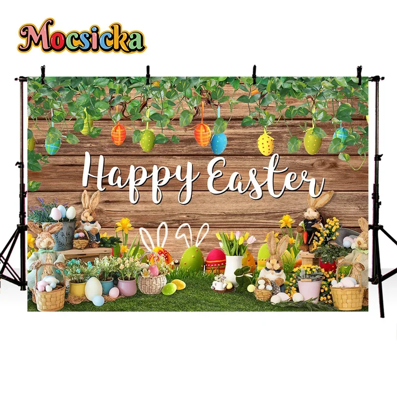 Mocsicka Happy Easter Photography Backdrops Wooden Boards Lawn Backgrounds Holiday Party Kids Portrait Photo Customisable Banner
Mocsicka Happy Easter Photography Backdrops Wooden Boards Lawn Backgrounds Holiday Party Kids Portrait Photo Customisable Banner