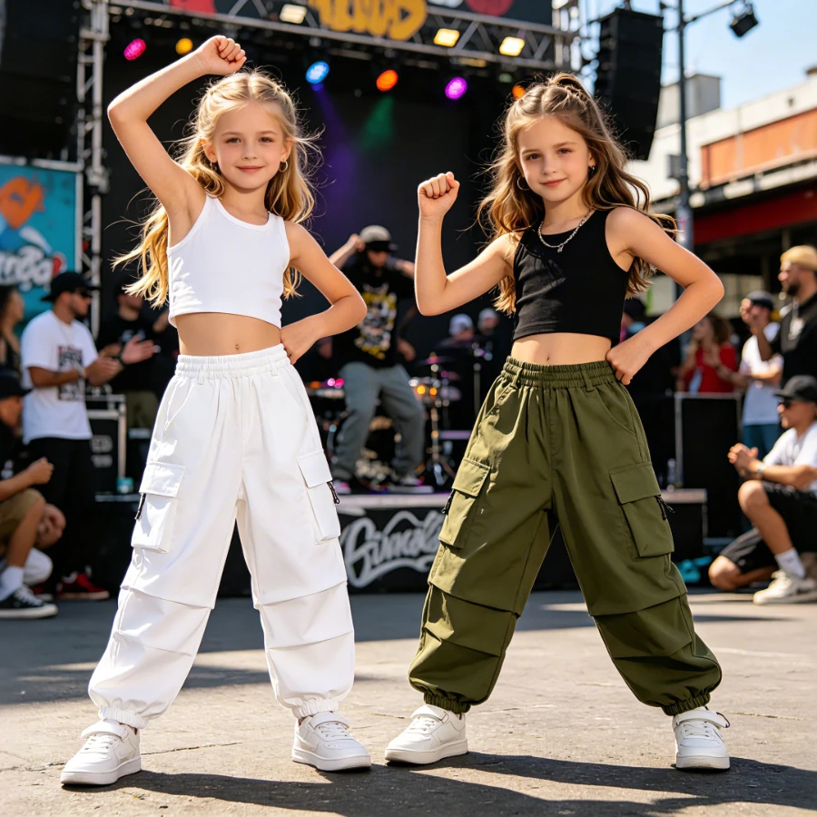 Kids Cargo Jogger Pants Elastic Waist Casual Streetwear Trousers for Boys Girls Hip Hop Stage Performance Daily Children Bottoms
Kids Cargo Jogger Pants Elastic Waist Casual Streetwear Trousers for Boys Girls Hip Hop Stage Performance Daily Children Bottoms