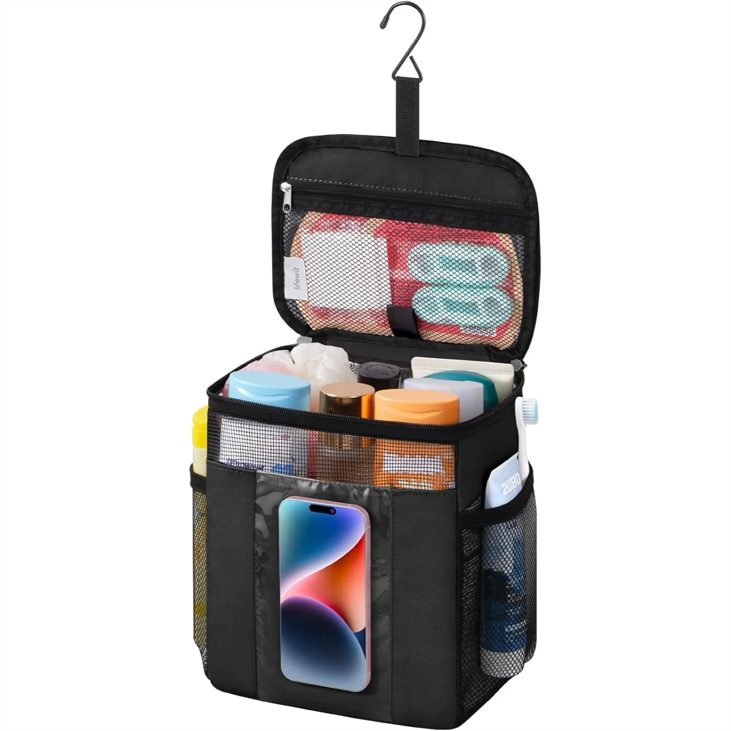 Mesh Shower Caddy Bag Portable, Quick Dry Hanging Bathroom Organizer with PVC Phone Pouch, College Dorm Essentials for Travel
Mesh Shower Caddy Bag Portable, Quick Dry Hanging Bathroom Organizer with PVC Phone Pouch, College Dorm Essentials for Travel