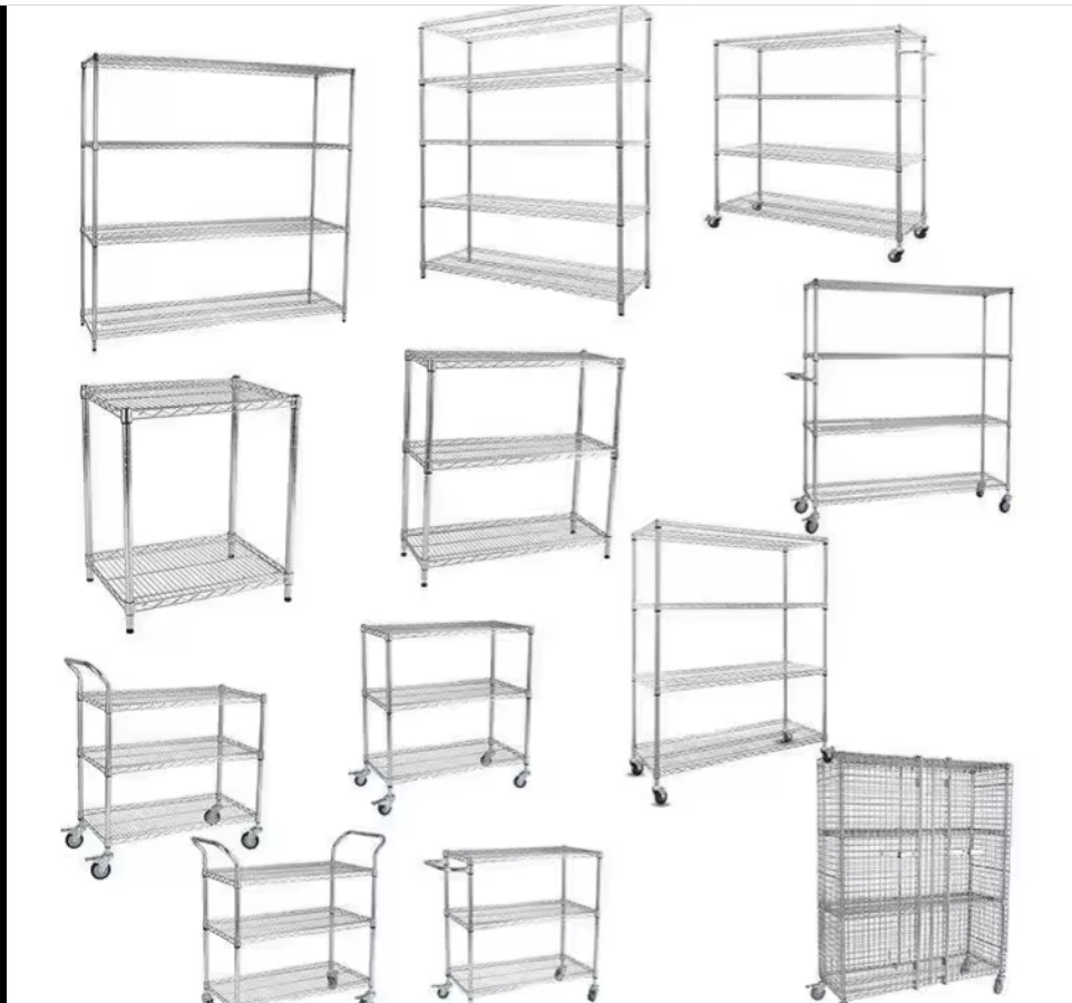 Adjustable Carbon Steel Shelving Unit Wire Display Racks Wire Shelving Durable Heavy Duty Wire Shelf Chrome Shelves
Adjustable Carbon Steel Shelving Unit Wire Display Racks Wire Shelving Durable Heavy Duty Wire Shelf Chrome Shelves